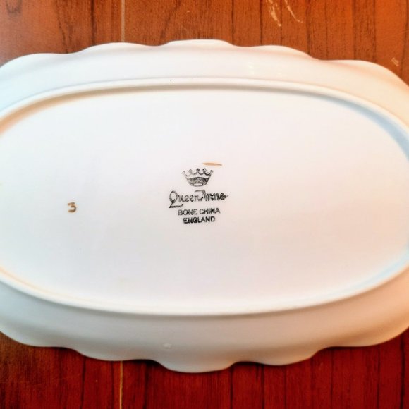 Antique Queen Anne 'Duchess Raindrops' Sugar Bowl & Saucer, Tray Bone China - Picture 5 of 8